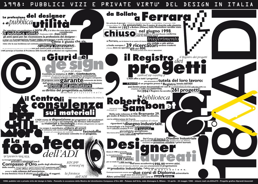 PARETE MANIFESTO PER IL 18° PREMIO COMPASSO D'ORO ADI 