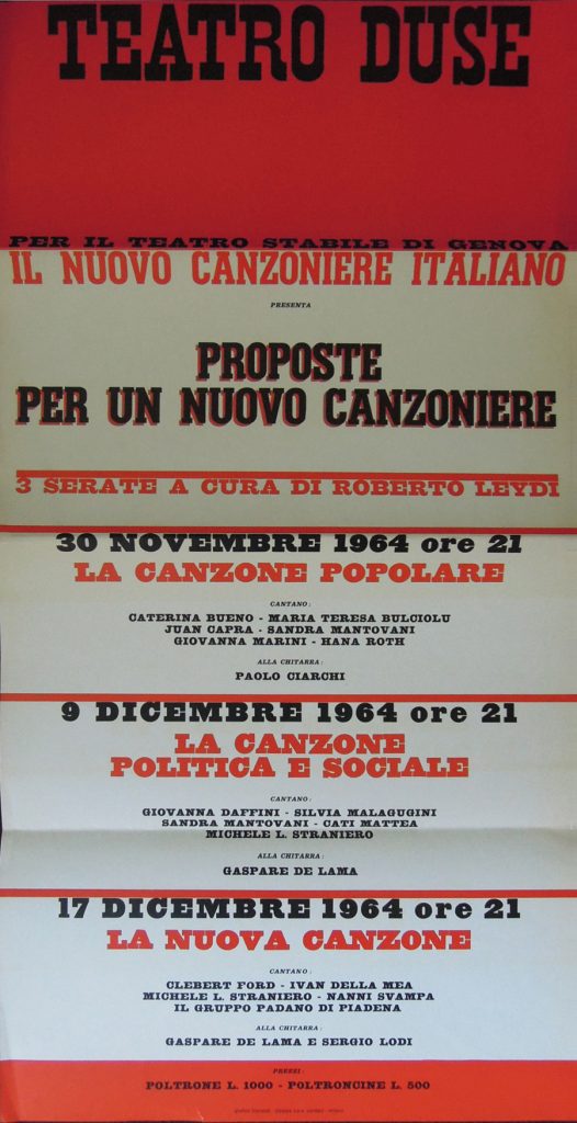 PROPOSTE PER UN NUOVO CANZONIERE 