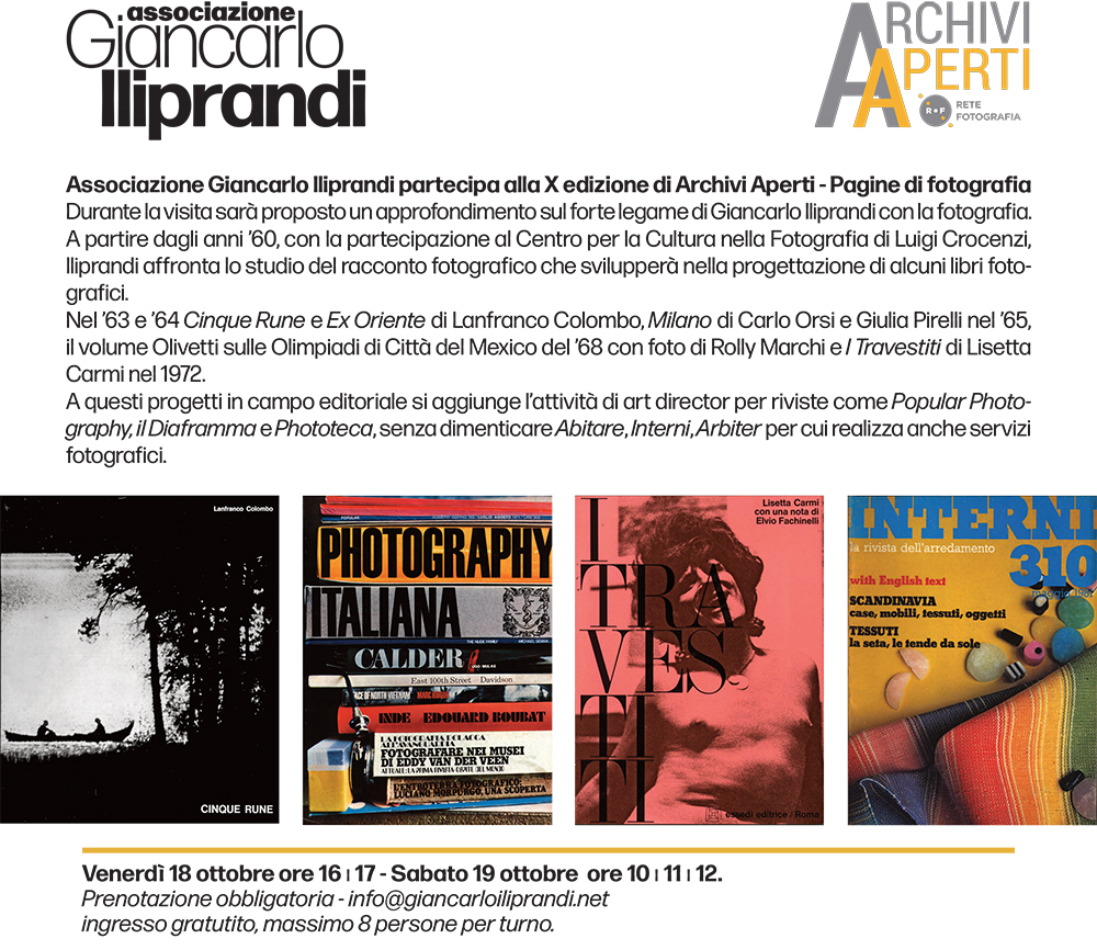 Associazione Giancarlo Iliprandi partecipa alla X edizione di Archivi Aperti - Pagine di fotografia